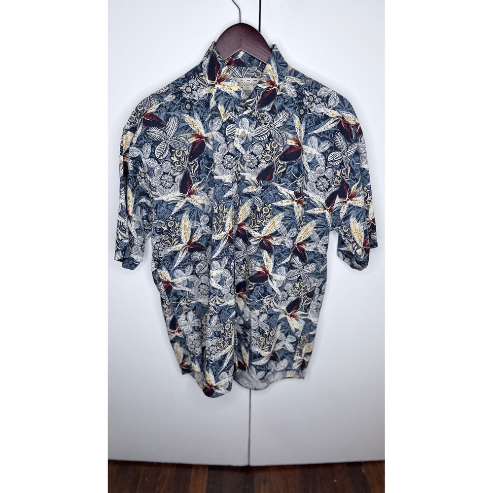 Lot of 4 Crossings Mens Medium Short Sleeve Button Down Hawaiian Tropical Shirts